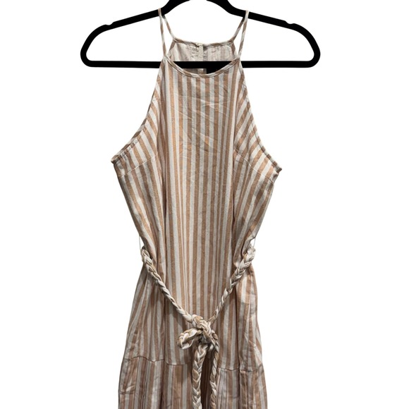 Lulu's Beach Town Bound Ivory Striped Pleated Midi Dress, Size Small, Worn Once! - Picture 6 of 14